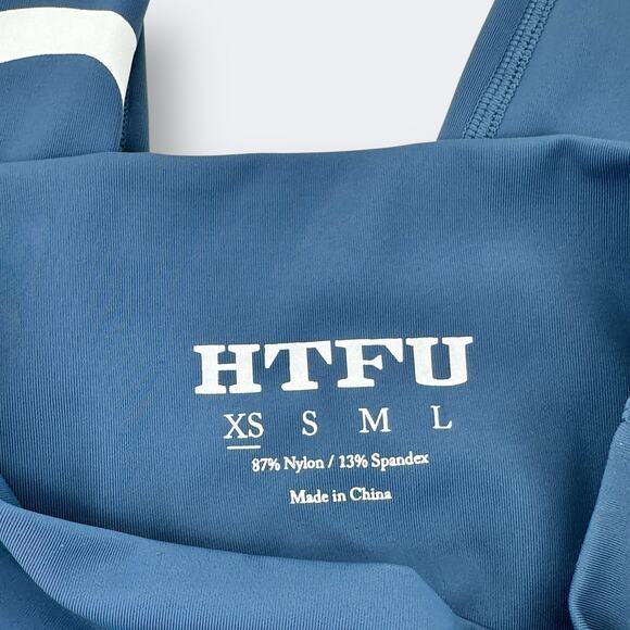 HTFU Hustle Grind USA Flag Grafitti Leggings Womens Sz XS Blue Hard To F*ck Up - Picture 7 of 7